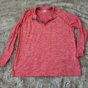 Under Armour Men’s Loose Fit 1/4 Zip Heat Gear Heathered Red Size XXL